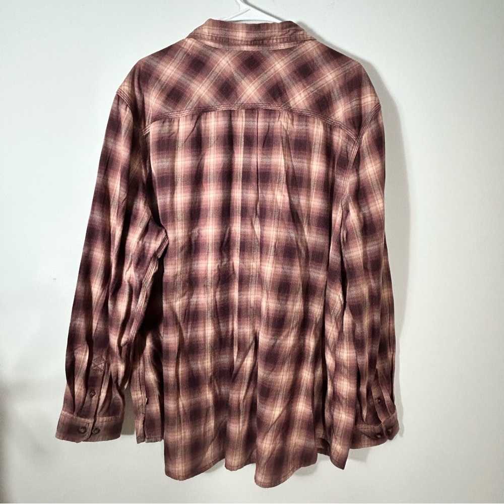 Carhartt Women's Button Down Burgandy Flannel Plaid Shirt Size 3X (24W/26W) - Picture 2 of 14